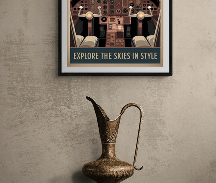 affiche vintage cockpit