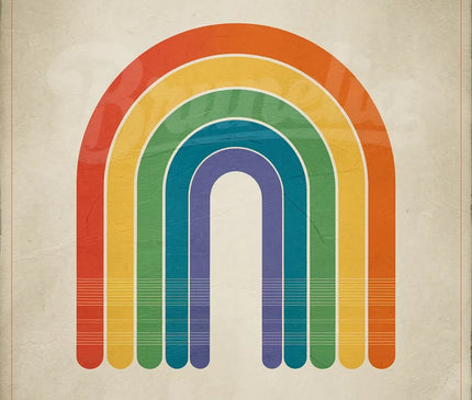 Affiche vintage dégradé arc-en-ciel