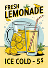 Affiche boisson rafraîchissante rétro limonade fraîche