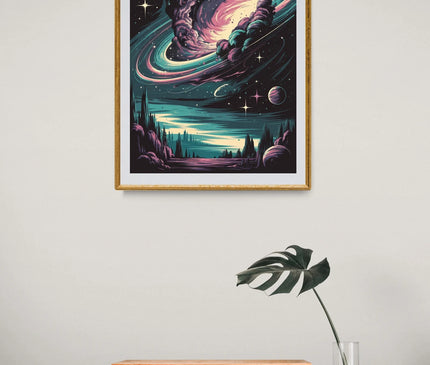Affiche vintage nébuleuse artistique