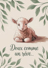 Affiche Agneau Doux Comme un Rêve Illustration Tendre