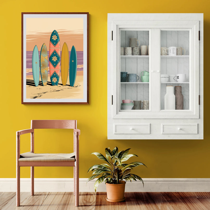 Affiche vintage surfboard collection