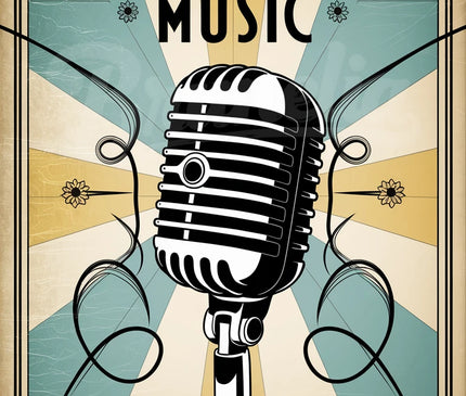 Affiche vintage microphone old school
