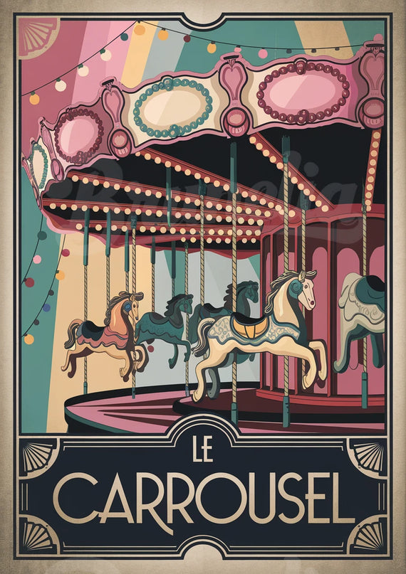 Affiche carrousel rétro