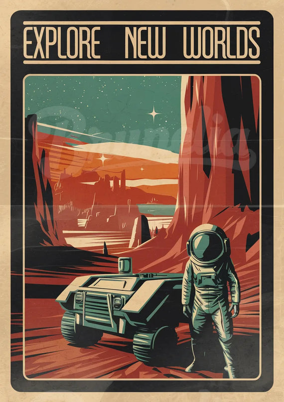 Affiche vintage planète rétro