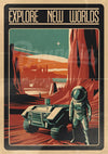 Affiche exploration spatiale astronaute planète Mars