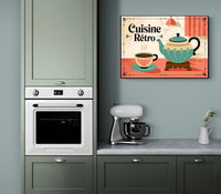 Affiche rétro théière et café années 1950