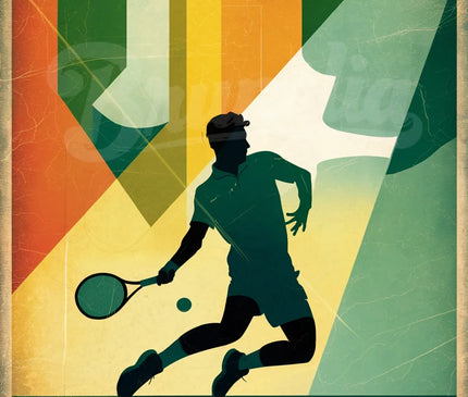 Affiche vintage compétition de tennis copie