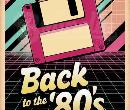 Affiche vintage floppy disk rétro
