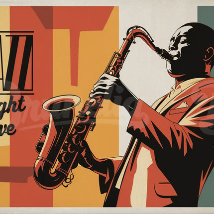 Affiche vintage saxophone jazz