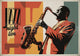 Affiche saxophoniste All night live rétro