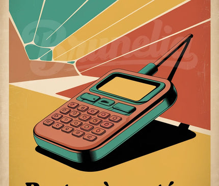 Affiche vintage pager rétro