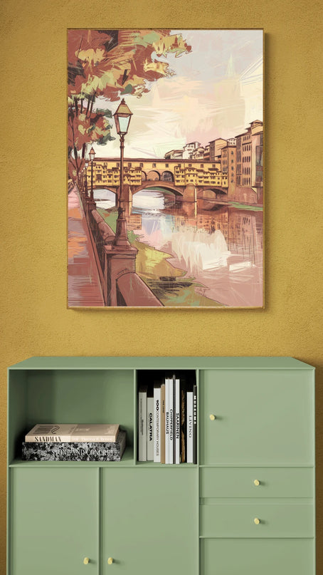 Affiche promenade Arno rétro Florence
