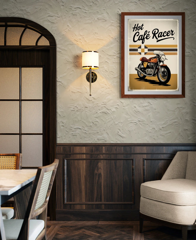 Affiche moto café racer vintage