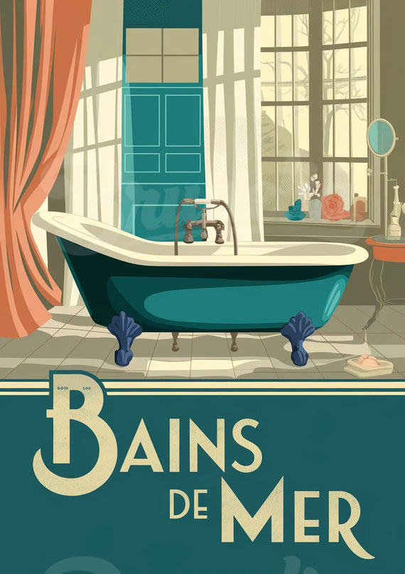 affiche bain rĂ©tro copie