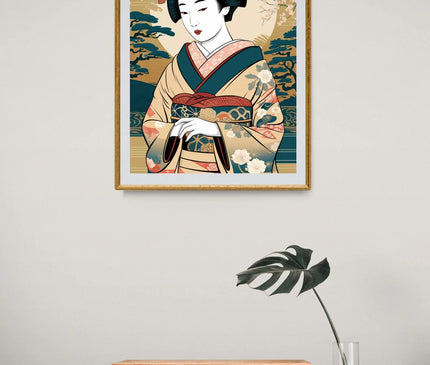 Affiche ambiance geisha vintage