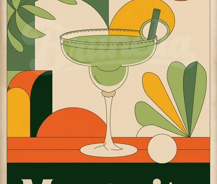 Affiche vintage décoration de cocktail