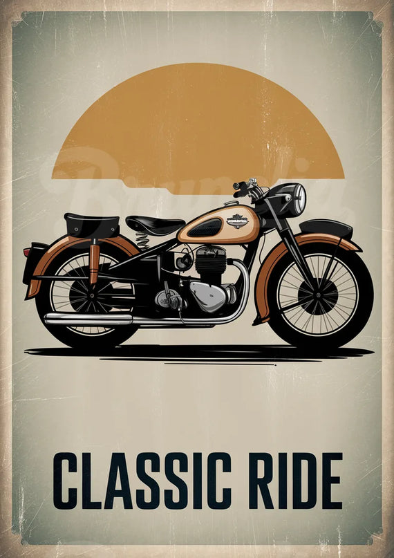 affiche vintage moto
