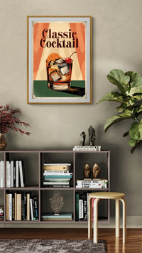 Affiche Classic Cocktail style rétro américain des années 1950