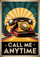 Affiche téléphone rétro Call me anytime
