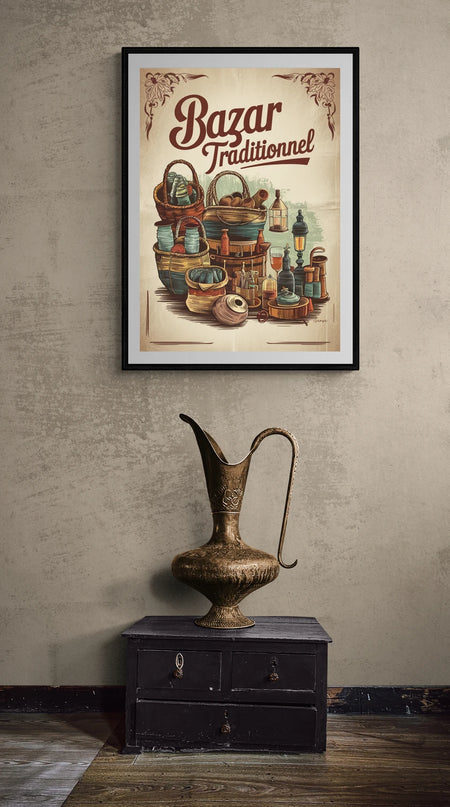 Affiche bazar traditionnel vintage