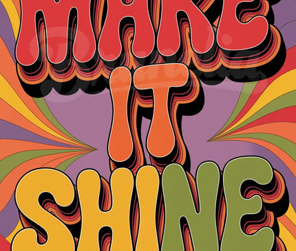 Affiche vintage typographie colorée et rétro