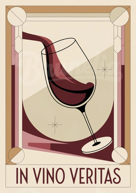 Affiche verre de vin bistrot vintage