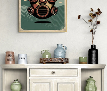 Affiche masque plongée rétro