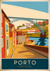 Affiche Porto pont Dom Luís architecture colorée