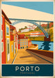 Affiche Porto pont Dom Luís architecture colorée