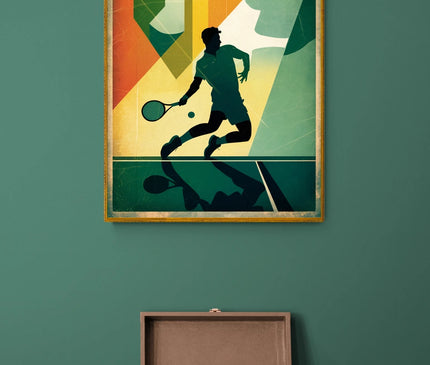 Affiche vintage compétition de tennis copie