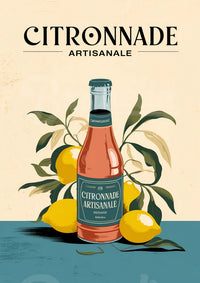 Affiche Citronnade Artisanale - Illustration Rétro Naturelle