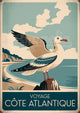 Affiche mouette Côte Atlantique Art Déco