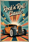 Affiche And Roll hot rod années 1950 Rock