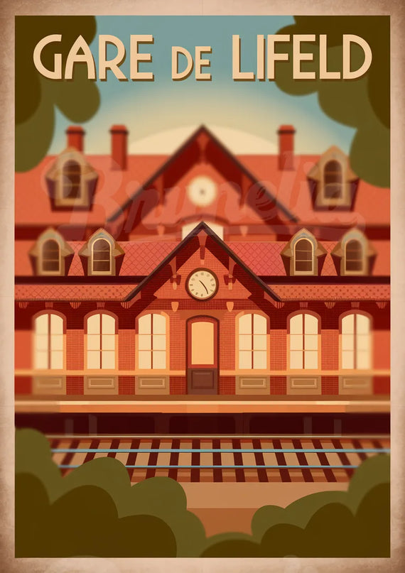 Affiche gare miniature vintage