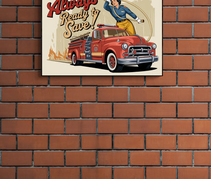 affiche pompier vintage
