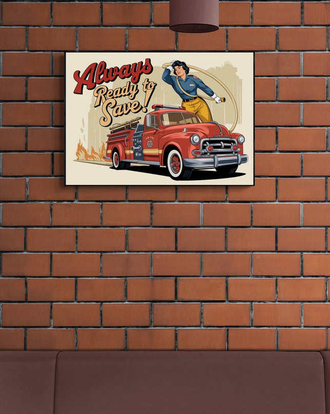 affiche pompier vintage