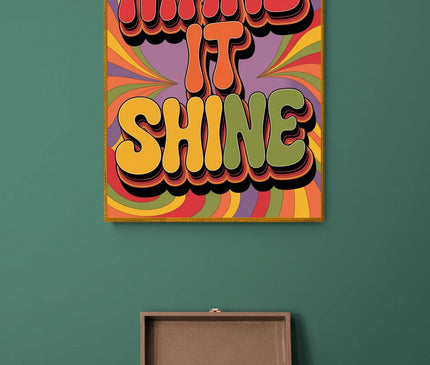 Affiche vintage typographie colorée et rétro