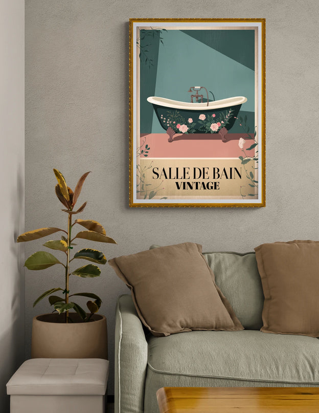 affiche salle de bain vintage