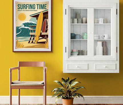 Affiche vintage beach life surf