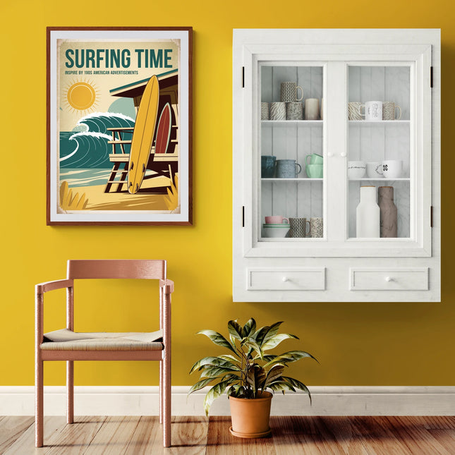 Affiche vintage beach life surf