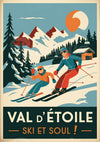 Affiche Val d'Étoile Ski et soul années 1930