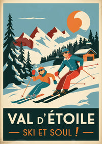 Affiche Val d'Étoile Ski et soul années 1930