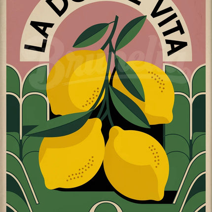 Affiche cuisine citron vintage