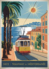 Affiche du tramway de Nice et la Méditerranée