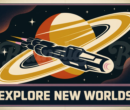 Affiche vintage exploration galactique