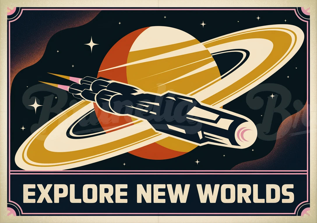 Affiche vintage exploration galactique