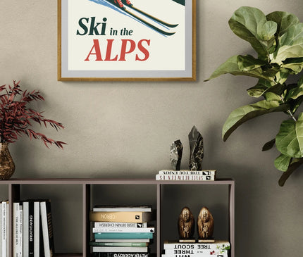Affiche vintage station de ski