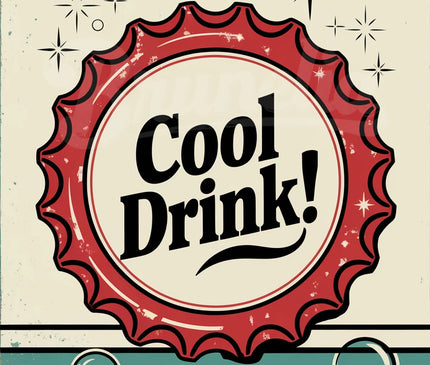 Affiche capsule soda rétro