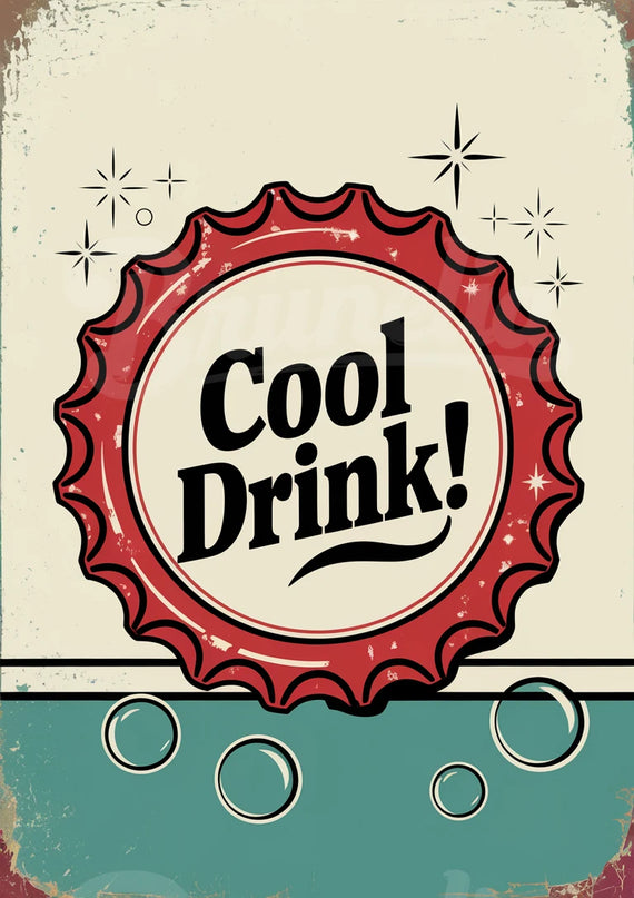 Affiche capsule soda rétro
